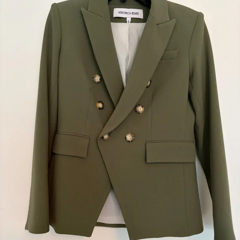 Veronica Beard Miller Dickey Jacket in Stone Army – Size 6 - Picture 2 of 4